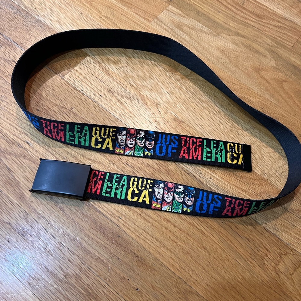 Buckle-Down Superhero Graphic Belt with Black Buckle